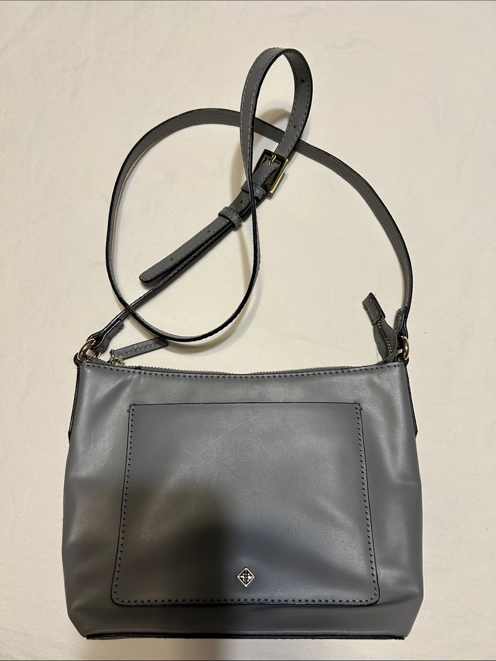 ANTONIO MELANI Gray Leather Crossbody Bag
